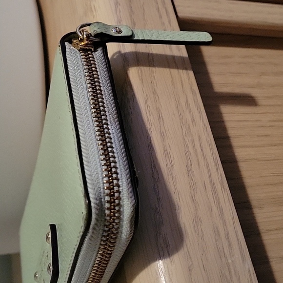 kate spade Pale Minty Teal Large Zip Wallet - Picture 8 of 11